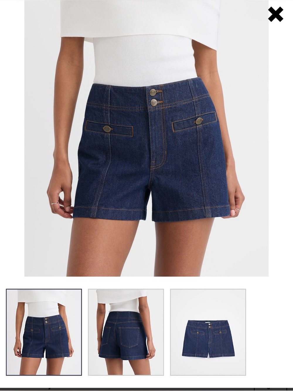 LOFT Curvy High-Rise Denim Shorts (28/6)